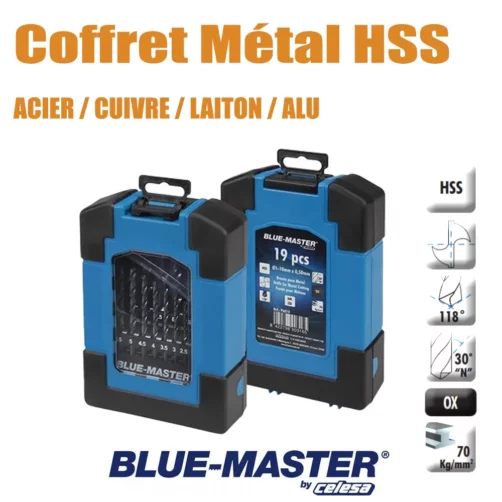 Coffret de Forets HSS 19 Pièces DIN 338