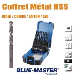 Coffret foret cylindrique DIN 338 HSS 19 pièces